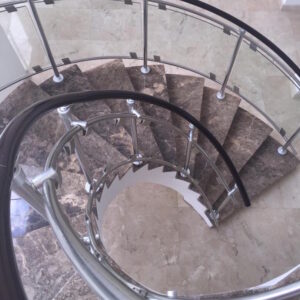 Luxury Marble Staircase in Dark Emperador - picture 1