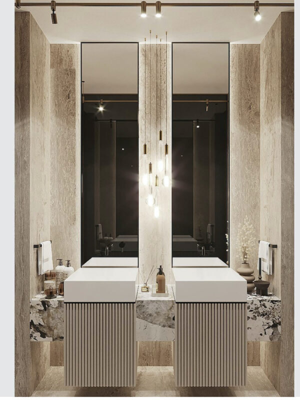 PATAGONIA + TRAVERTINO BATHROOM .